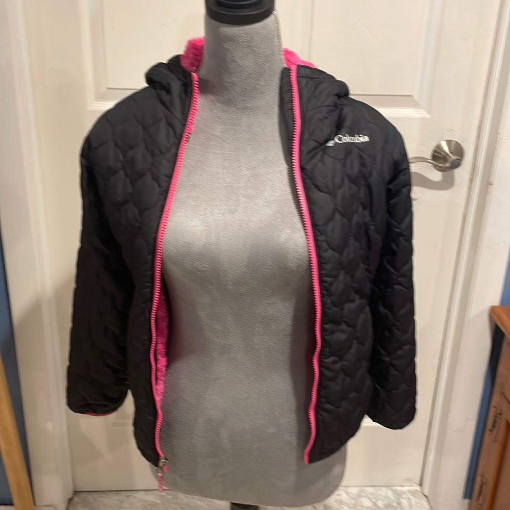 Girls lined winter jacket with hood